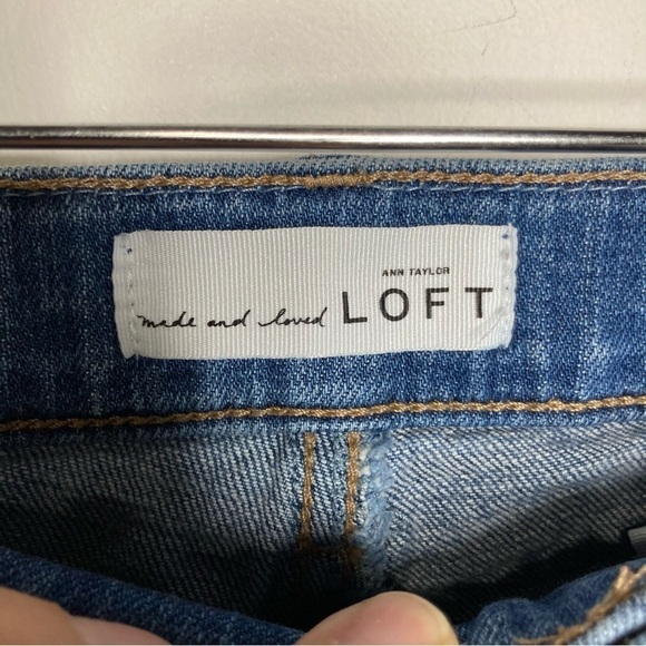 Loft distressed midi jean shorts size 25/0 - Picture 3 of 8